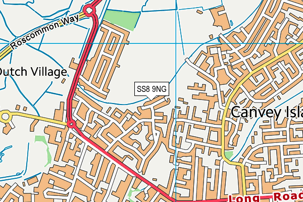 SS8 9NG map - OS VectorMap District (Ordnance Survey)