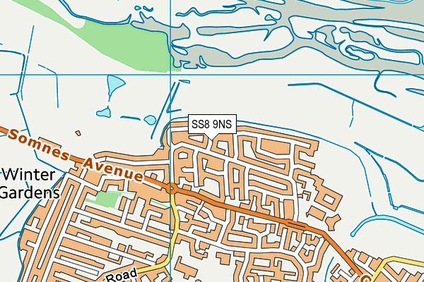 SS8 9NS map - OS VectorMap District (Ordnance Survey)