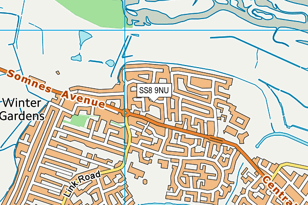 SS8 9NU map - OS VectorMap District (Ordnance Survey)