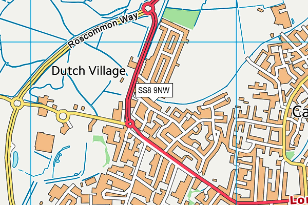 SS8 9NW map - OS VectorMap District (Ordnance Survey)