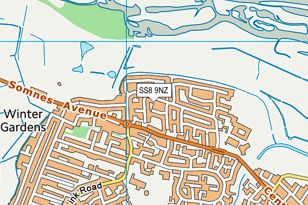 SS8 9NZ map - OS VectorMap District (Ordnance Survey)