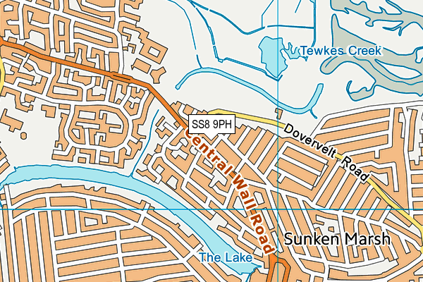 SS8 9PH map - OS VectorMap District (Ordnance Survey)