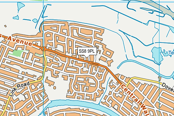 SS8 9PL map - OS VectorMap District (Ordnance Survey)