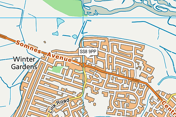 SS8 9PP map - OS VectorMap District (Ordnance Survey)
