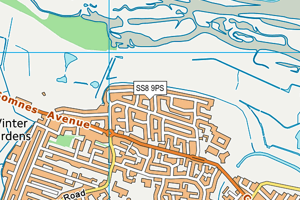 SS8 9PS map - OS VectorMap District (Ordnance Survey)