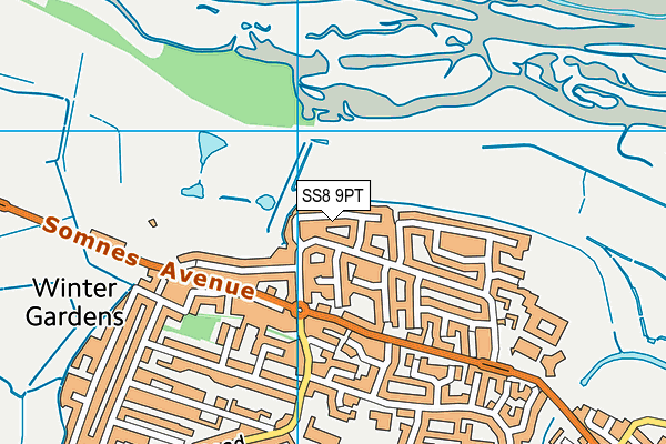 SS8 9PT map - OS VectorMap District (Ordnance Survey)