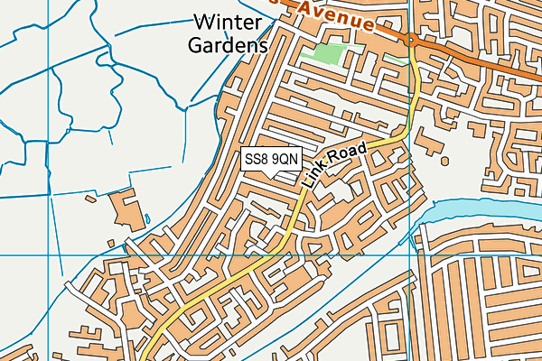 SS8 9QN map - OS VectorMap District (Ordnance Survey)