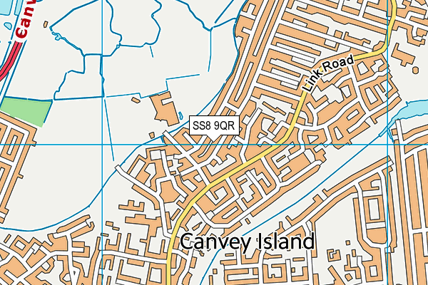 SS8 9QR map - OS VectorMap District (Ordnance Survey)