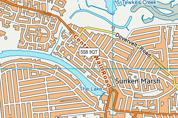 SS8 9QT map - OS VectorMap District (Ordnance Survey)