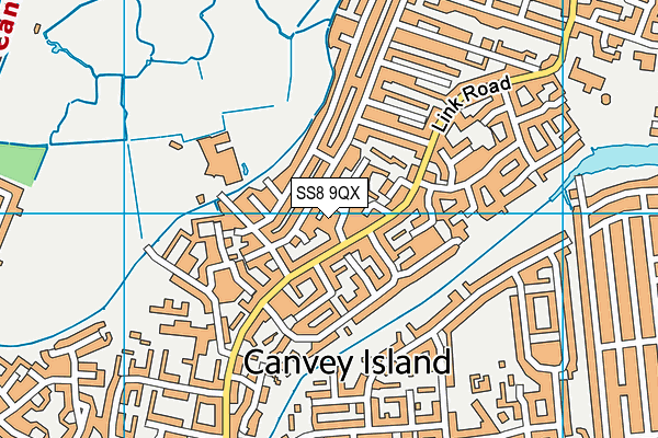 SS8 9QX map - OS VectorMap District (Ordnance Survey)