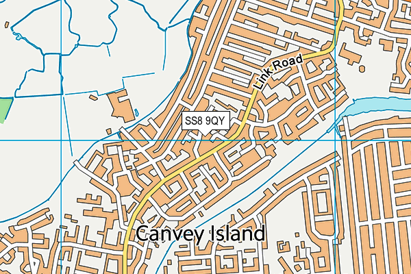 SS8 9QY map - OS VectorMap District (Ordnance Survey)