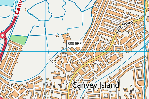 SS8 9RF map - OS VectorMap District (Ordnance Survey)