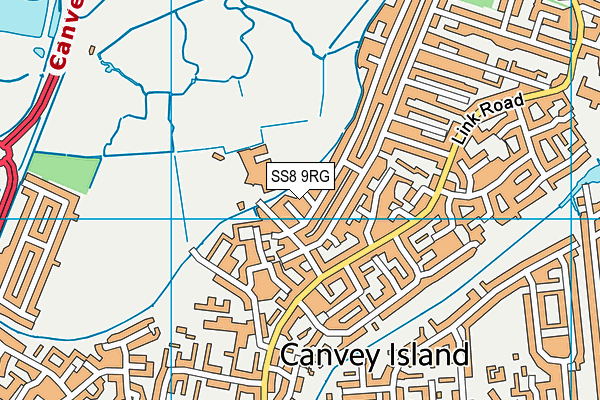 SS8 9RG map - OS VectorMap District (Ordnance Survey)