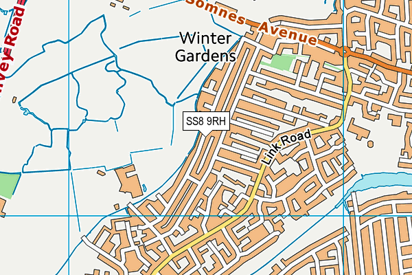 SS8 9RH map - OS VectorMap District (Ordnance Survey)