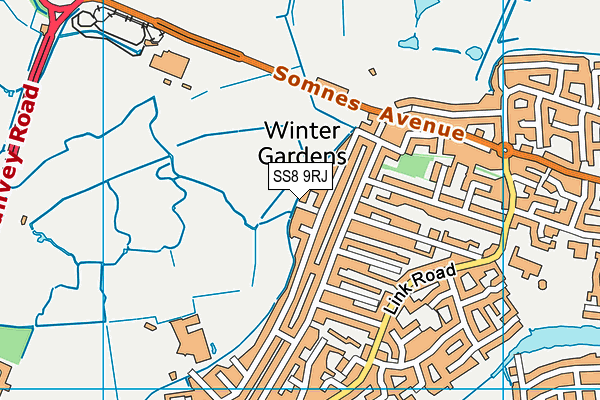 SS8 9RJ map - OS VectorMap District (Ordnance Survey)