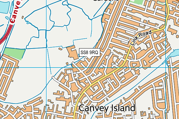 SS8 9RQ map - OS VectorMap District (Ordnance Survey)