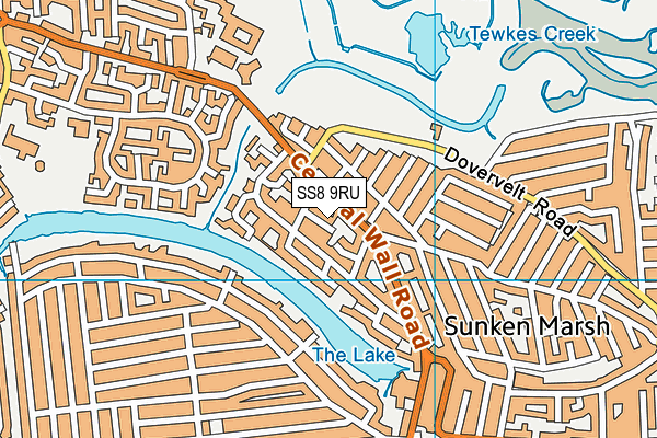 SS8 9RU map - OS VectorMap District (Ordnance Survey)