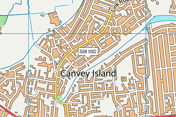SS8 9SD map - OS VectorMap District (Ordnance Survey)