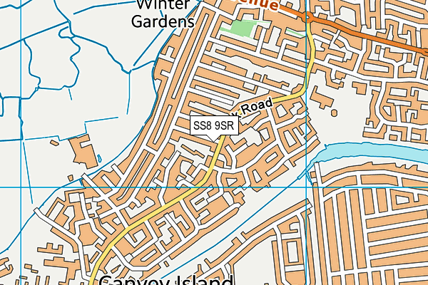 SS8 9SR map - OS VectorMap District (Ordnance Survey)