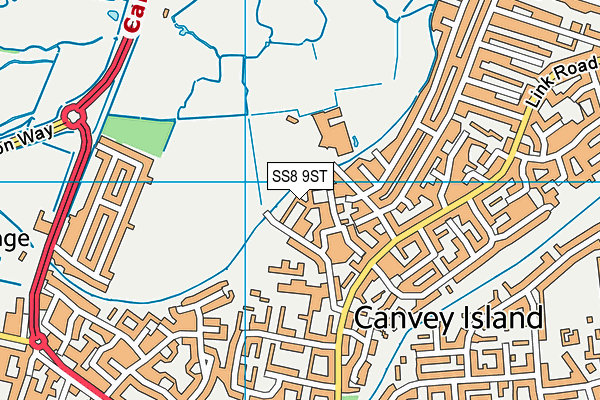 SS8 9ST map - OS VectorMap District (Ordnance Survey)