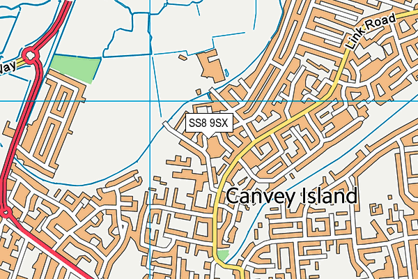 SS8 9SX map - OS VectorMap District (Ordnance Survey)