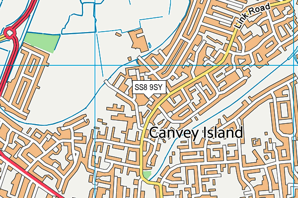 SS8 9SY map - OS VectorMap District (Ordnance Survey)