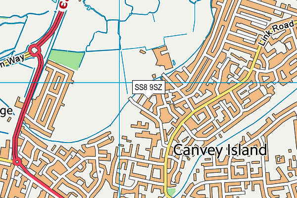 SS8 9SZ map - OS VectorMap District (Ordnance Survey)