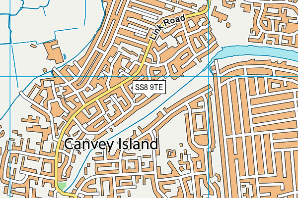 SS8 9TE map - OS VectorMap District (Ordnance Survey)