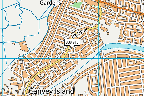 SS8 9TJ map - OS VectorMap District (Ordnance Survey)