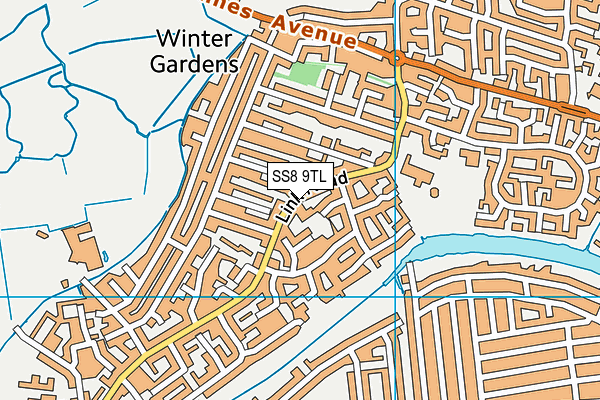 SS8 9TL map - OS VectorMap District (Ordnance Survey)