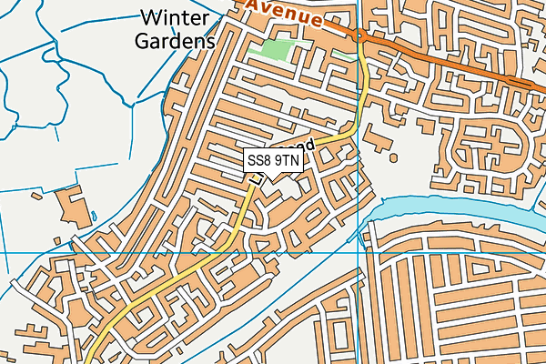 SS8 9TN map - OS VectorMap District (Ordnance Survey)
