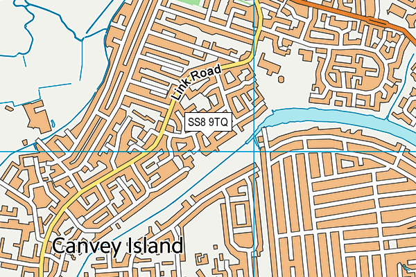SS8 9TQ map - OS VectorMap District (Ordnance Survey)