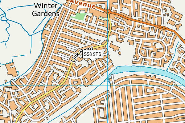 SS8 9TS map - OS VectorMap District (Ordnance Survey)