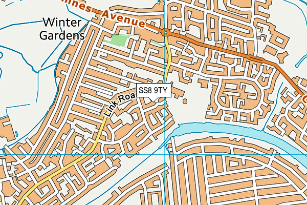 SS8 9TY map - OS VectorMap District (Ordnance Survey)