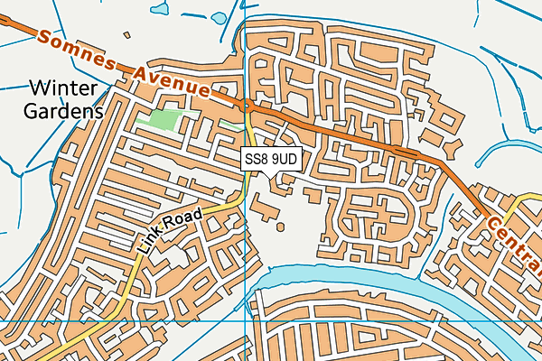 SS8 9UD map - OS VectorMap District (Ordnance Survey)