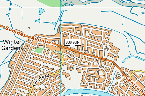 SS8 9UN map - OS VectorMap District (Ordnance Survey)
