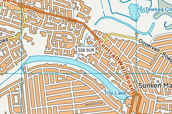 SS8 9UR map - OS VectorMap District (Ordnance Survey)