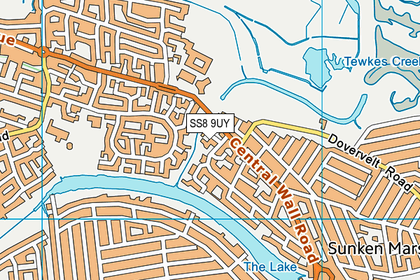 SS8 9UY map - OS VectorMap District (Ordnance Survey)