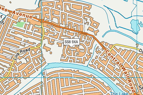 SS8 9XA map - OS VectorMap District (Ordnance Survey)