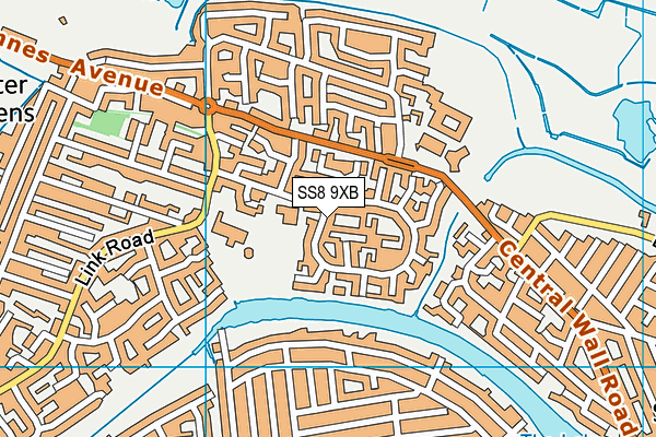 SS8 9XB map - OS VectorMap District (Ordnance Survey)