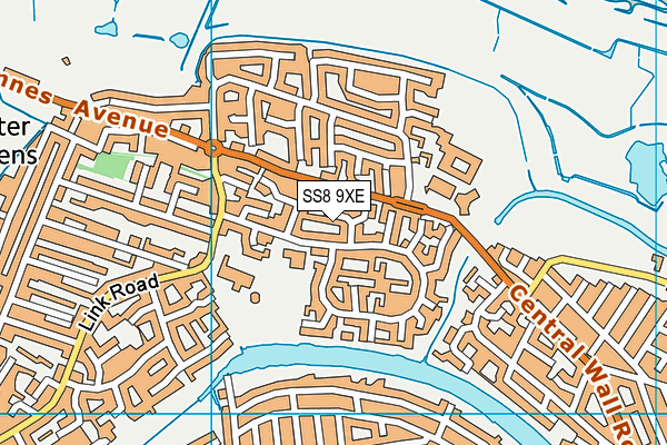 SS8 9XE map - OS VectorMap District (Ordnance Survey)