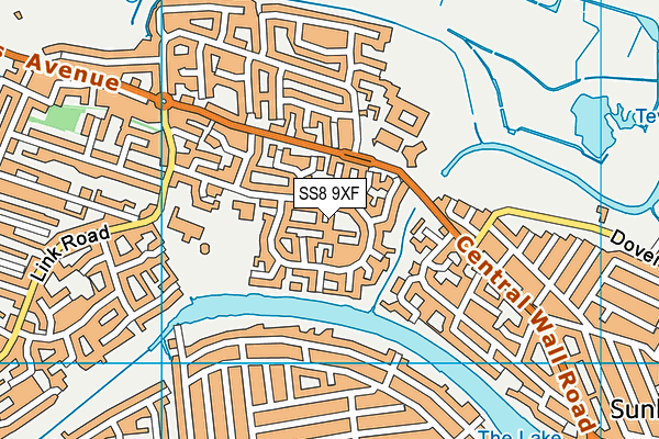 SS8 9XF map - OS VectorMap District (Ordnance Survey)