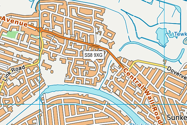 SS8 9XG map - OS VectorMap District (Ordnance Survey)