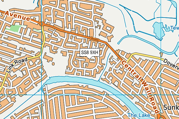 SS8 9XH map - OS VectorMap District (Ordnance Survey)