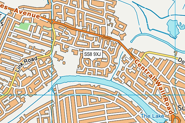 SS8 9XJ map - OS VectorMap District (Ordnance Survey)