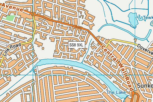 SS8 9XL map - OS VectorMap District (Ordnance Survey)