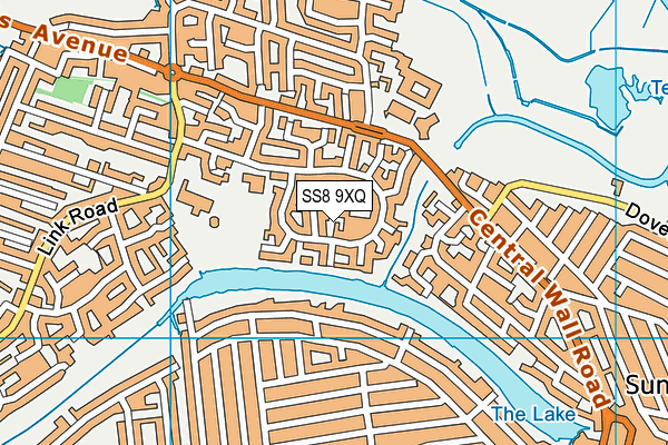 SS8 9XQ map - OS VectorMap District (Ordnance Survey)