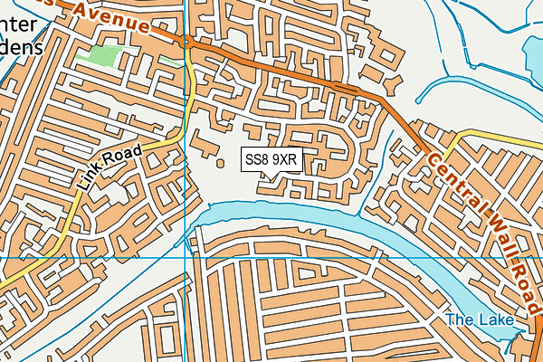 SS8 9XR map - OS VectorMap District (Ordnance Survey)
