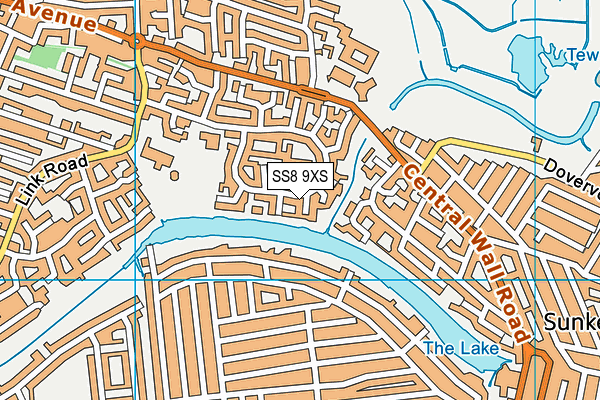 SS8 9XS map - OS VectorMap District (Ordnance Survey)