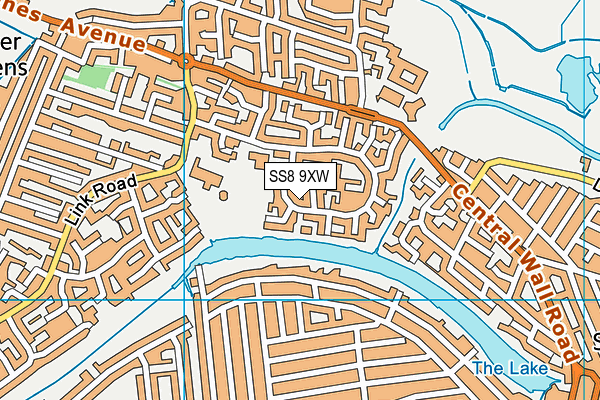 SS8 9XW map - OS VectorMap District (Ordnance Survey)